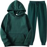 tuduoms Women’s Track Suits 2 Piece Casual Solid Jogger Sports Pockets Sweatsuit Lounge Long Sleeve Hoodies and Sweatpant Set
