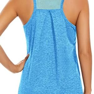 Workout Tank Tops for Women Gym Exercise Athletic Loose fit Yoga Tops Mesh Racerback Sports Shirts