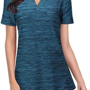 Viracy Womens V Neck Golf Polo Shirts Short Sleeve Quick Dry Workout Tops