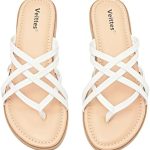 Veittes Women’s Flat Slide Sandals – Comfort Casual Criss Cross Cute Flat Summer Shoes.