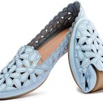 HEAWISH Women’s Floral Ballet Flats for Women Black Beige Slip On Flowers PU Leather Round Toe Dress Shoes