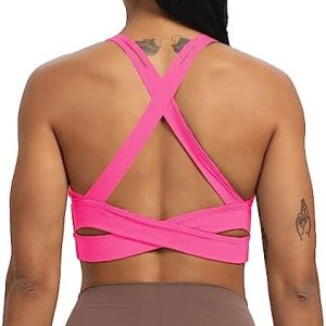 Aoxjox Women’s Workout Sports Bras Fitness Backless Padded Trainning Infinity Active Gym Bra Yoga Crop Tank Top