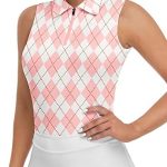 Soneven Womens Sleeveless Golf Shirt Printed Polo Tennis shirts Moisture Wicking Golf Tank Top