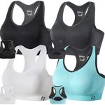FITTIN Racerback Sports Bras for Women- Padded Seamless High Impact Support for Yoga Gym Workout Fitness