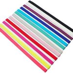 12Pcs Sports Headbands Slim Hairband,Elastic Anti-Slip,Thin Skinny Bands with Silicone Lined Sweatband for Women and Men,Headband for Athletics,Yoga,Golf,Running,Soccer,Jogging, Workout and More