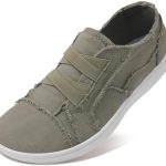 JOINFREE Women’s Canvas Slip-on Shoes Casual Walking Sneakers Wide Toe Barefoot Zero Drop Minimalist Loafer