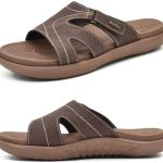 KuaiLu Womens Fashion Orthotic Slides Ladies Lightweight Athletic Recovery Yoga Mat Sandals Slip On Thick Cushion Slippers Sandals With Comfortable Plantar Fasciitis Arch Support