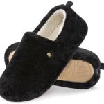 EverFoams Women’s Closed-back Slippers Fuzzy Faux Wool Soft Lightweight Non-slip House Shoes