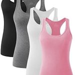 ROSYLINE Racerback Tank Tops for Women Workout Yoga Tanks Cami with Scoop Neck Activewear Undershirts 3-4 Pack