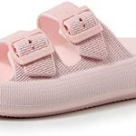 BenSorts Women Men Pillow Sandals Adjustable Buckles Slides Thick Sole
