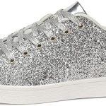 LUCKY STEP Glitter Sneakers Lace up | Fashion Sneakers | Sparkly Shoes for Women
