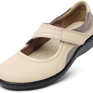 Oviaric Women’s Classic Comfort Mary Jane Flats Fashion Casual Dress Shoes Cute Closed Toe Slip On Lightweight Breathable Walking Shoes