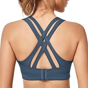 Yvette Women’s High Impact Sports Bras Full Support Criss Cross Back Sexy Running Bra for Plus Size