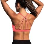 icyzone Padded Strappy Sports Bra Yoga Tops Activewear Workout Clothes for Women