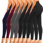 we fleece 7 Pack High Waisted Leggings for Women Tummy Control Soft Workout Athletic Yoga Pants