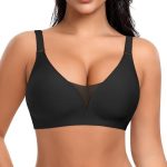 Ganado Bras for Women No Underwire Wireless Bras Seamless Push Up T-Shirt Bra Comfort Mesh V Neck Padded Bralette for Women