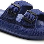 Weweya Pillow Slippers for Women and Men Non Slip Sandals Shower Slides – Adjustable Buckles – Cushioned Thick Sole