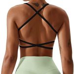 TZLDN Workout Backless Sports Bra for Women Removable Padded Strappy Low Impact Open Back Bras Gym Clothes Yoga Crop Tank Top