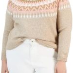 Tommy Hilfiger womens Fairisle Long Sleeve Crewneck Sportswear Sweater
