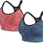 QXURkut 2 Pack Sports Bras for Women, High Impact Seamless Wireless Padded Yoga Bra Fitness Running Workout Bra