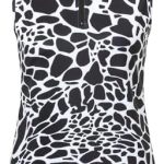 Moydan Womens Golf Apparel Print Polo Tennis Shirts Moisture Wicking Golf Tank Top with Zipper