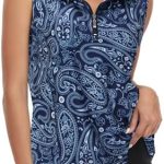 Viracy Women’s Zip Up Golf Workout Tank Tops Sleeveless Quick Dry Athletic Polo Shirts