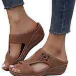 Orthopedic Sandals Comfortable Round Toe Sole Wedge Heel Breathable Rocking Mesh Sandals Deals of The Day Clearance Prime