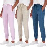 Real Essentials 3 Pack: Women’s Ultra-Soft Lounge Joggers Athletic Yoga Pants with Pockets (Available in Plus Size)
