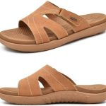 KuaiLu Womens Fashion Orthotic Slides Ladies Lightweight Athletic Recovery Yoga Mat Sandals Slip On Thick Cushion Slippers Sandals With Comfortable Plantar Fasciitis Arch Support