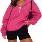 CHICZONE Women Long Sleeve Hoodies 1/4 Zip Up Fall Sweatshirt Trendy Pullover Tops with Pockets