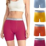 wirarpa Women’s Boxer Briefs Cotton Underwear Anti Chafing Boy Shorts Panties 5.5″ Inseam 4 Pack…