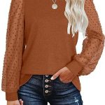 WIHOLL Women Tops Long Sleeve Shirts Fall 2024 Trendy Cloth Summer Tunic Top Crewneck Tshirts