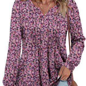 KISSMODA Womens Fall Top Long Sleeves Business Casual Outfits 2024 Basic Loose Dressy Work Shirt